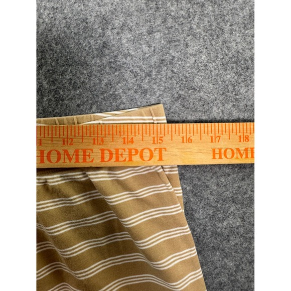 Lake Tan White Stripe Knit Cropped Wide Leg Lounge Pants Women L - Picture 10 of 13